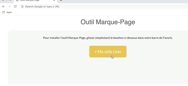 Outil marque-page